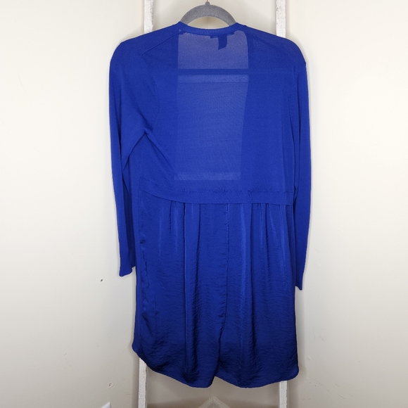 Chico's Black Label size 1 medium 8 royal blue open front split back cardigan - Picture 5 of 5